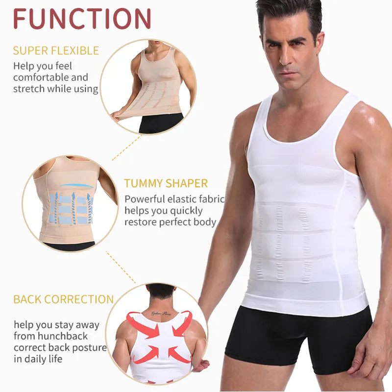 Be Smart Slim n Lift Nylon-Spandex Firming Panels Body Fit Body Shaper Vest  for Men - House Of Calibre